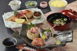 Alfonsino grilled fish and sashimi low dining table